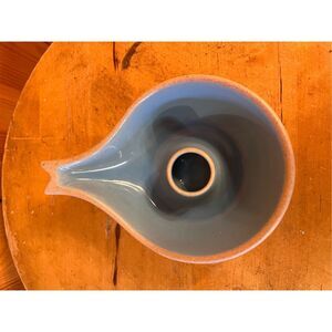Mid Century Vintage Pigeon Forge Tennessee Fish Tail Candle Holder Pottery Blue